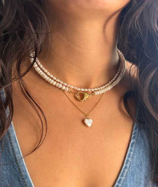 Heartsway Pearl Heart Pendant Necklace