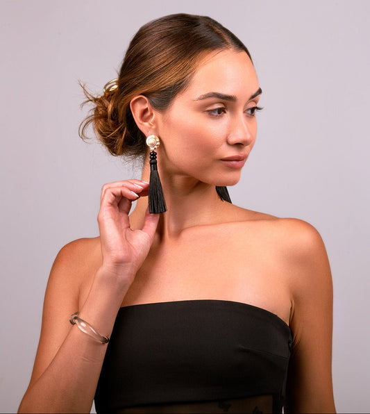 Shell Yeah Tassel Shell Statement Earrings