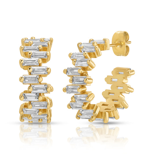 Tai Baguette Hoop Earrings