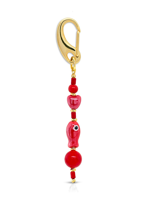 Supersition Red Bead Bag Charm