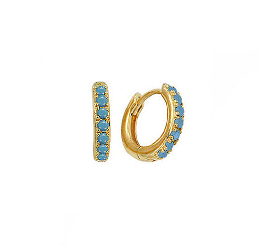You Fancy Turquoise Huggie Hoop Earrings