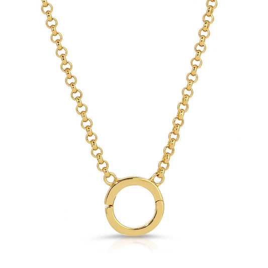 Charm Holder Cable Chain Necklace