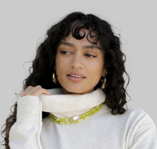Maris Lemon Jade Baroque Pearl Necklace