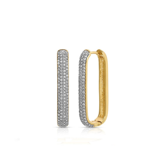 Darla Pave Chain Link Hoop Earrings