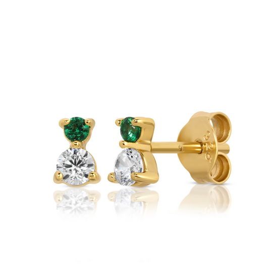 Dawn Emerald Stud Earrings