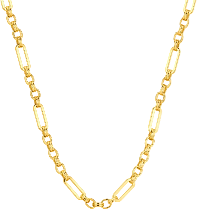 Dietrich Mixed Paperclip Link Gold Chain