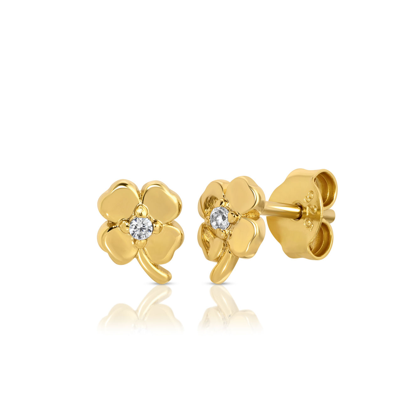 Get Lucky Simulated DiamondClover Stud Earrings