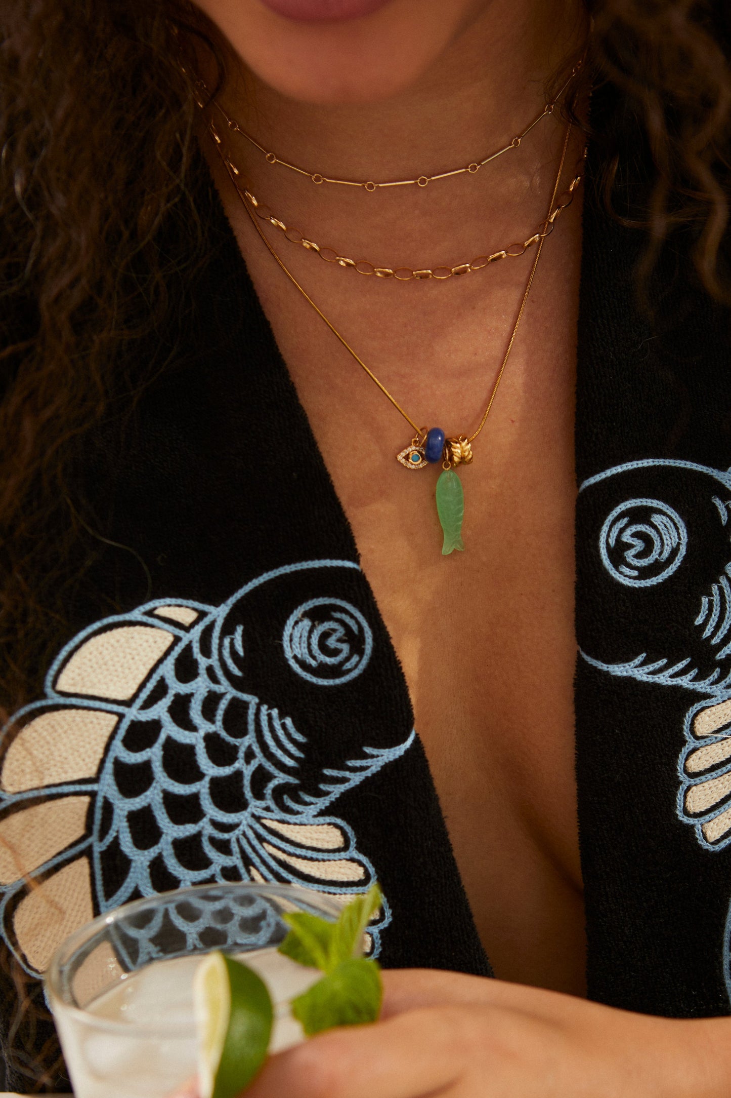 Catch of the Day Amazonite Fish Charm Necklace