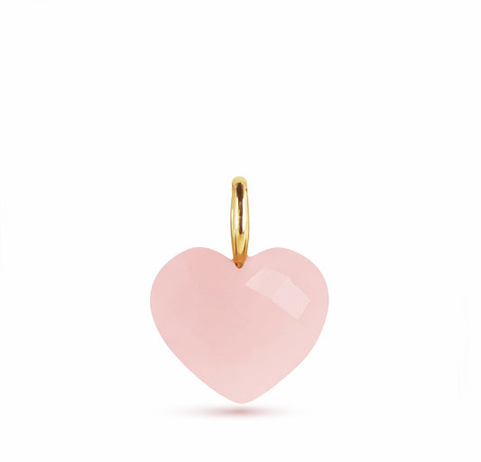 Heart of Stone Natural Rose Quartz Charm