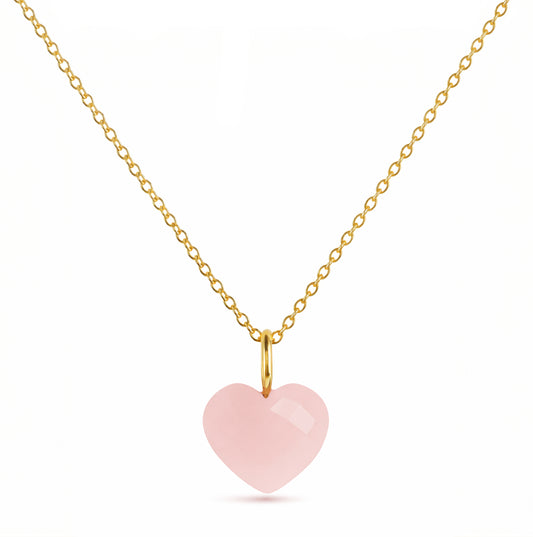Heart of Stone Natural Rose Quartz Necklace