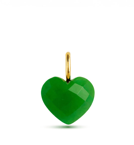 Heart of Stone Natural Green Jade Charm