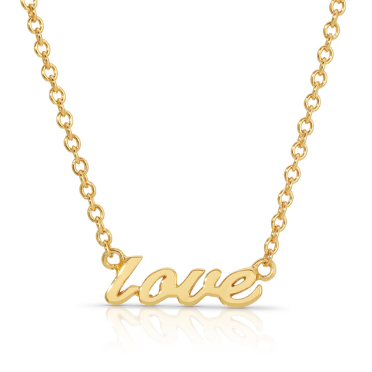 Hey Love Script Necklace