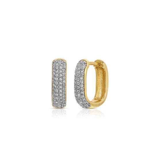 James Pave Chain Link Hoop Earrings