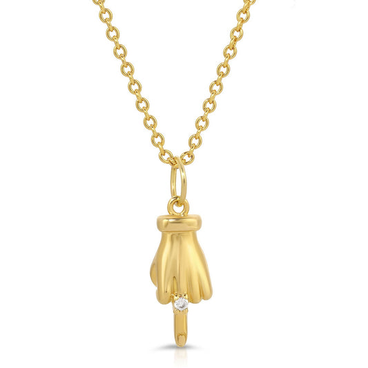 Kiss Off Middle Finger Necklace