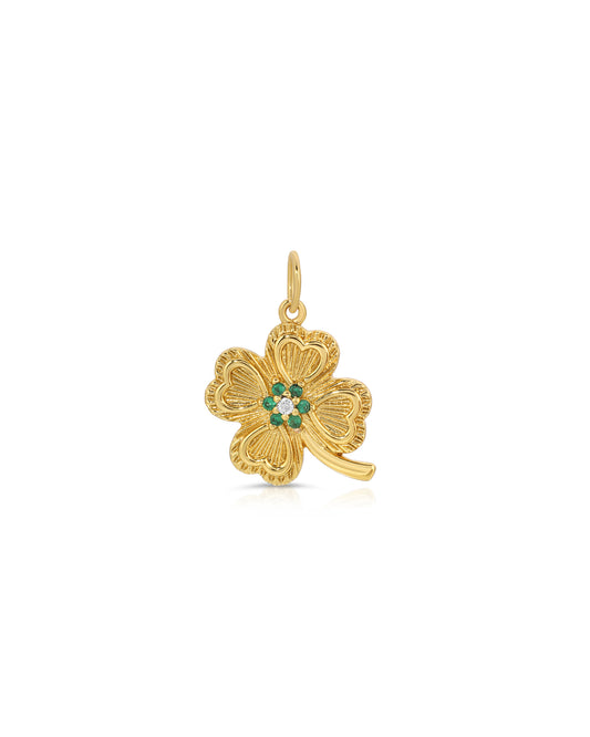 Lucky Clover Emerald Charm