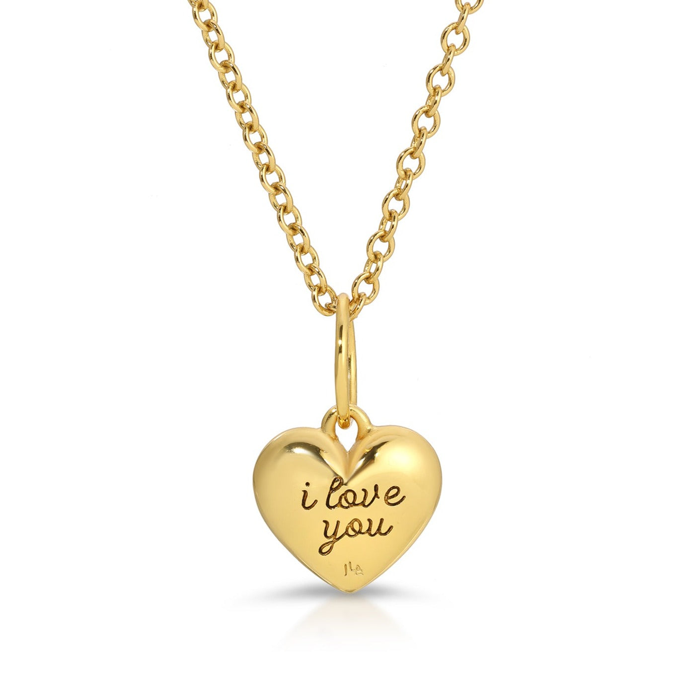 Luv " i love you" Engraved Heart Necklace
