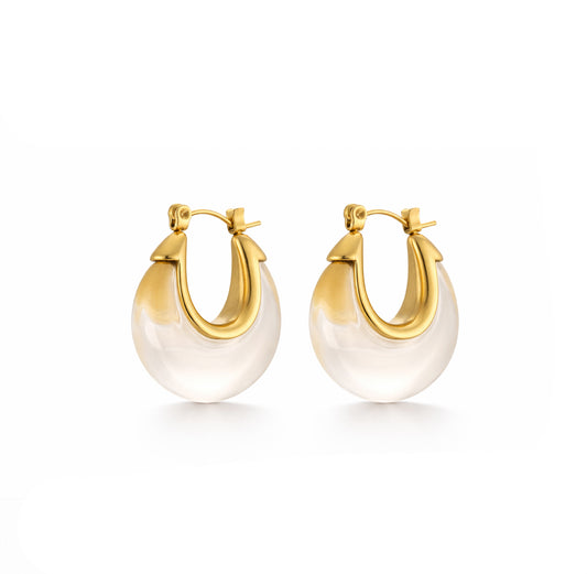 Nina - Clear Hoop Earrings