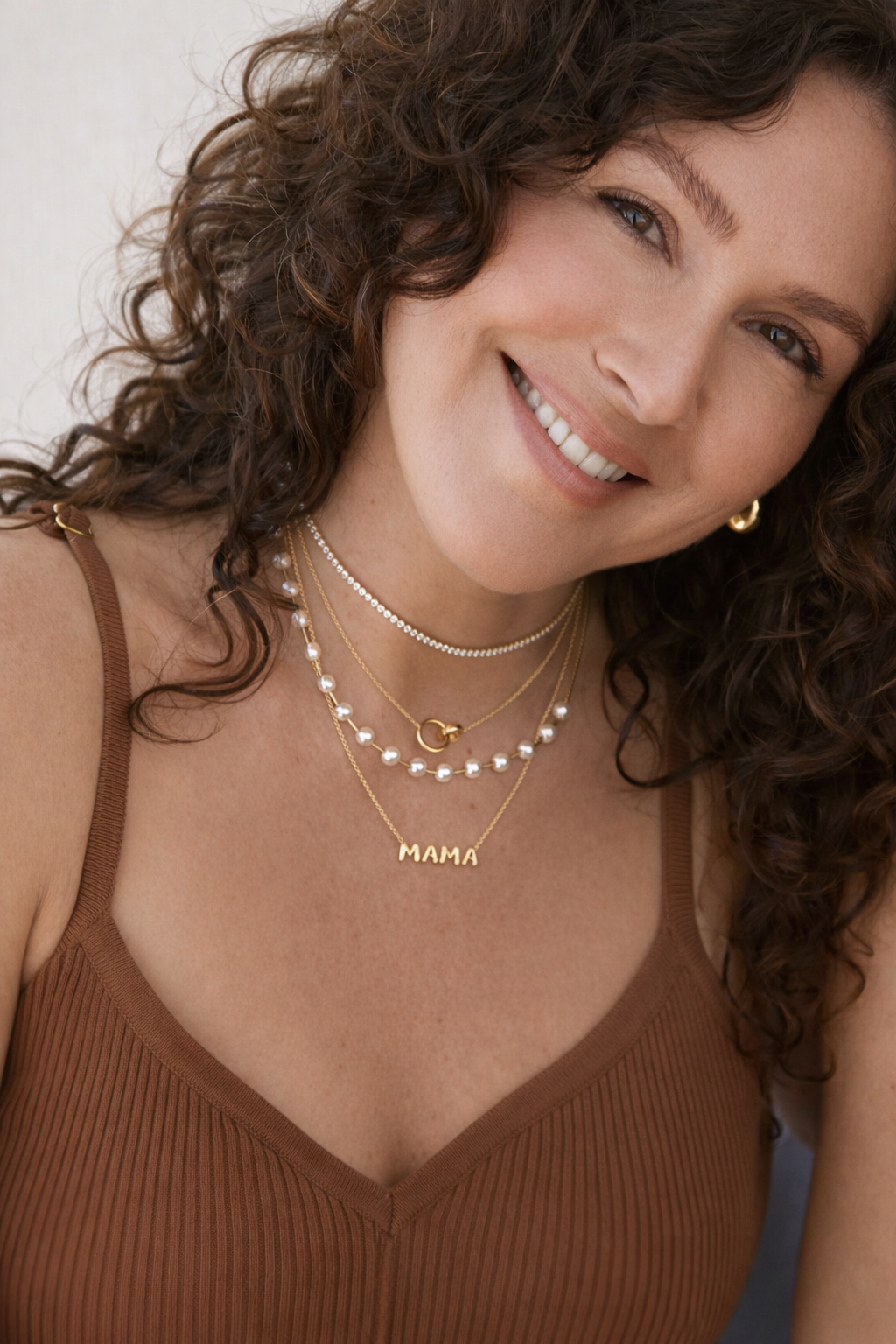 Oh Mama Bubble Letter Gold Necklace