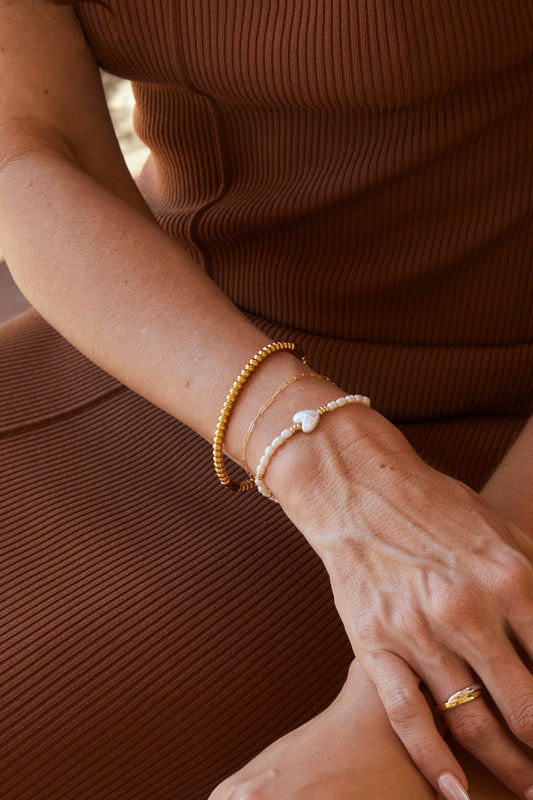 Endless Summer Pearl Heart Bracelet
