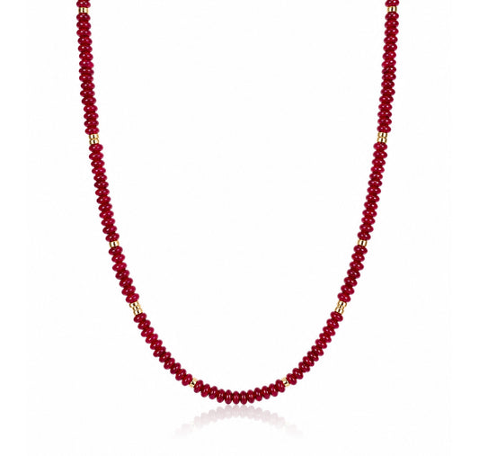 Risa Ruby Beaded Necklace