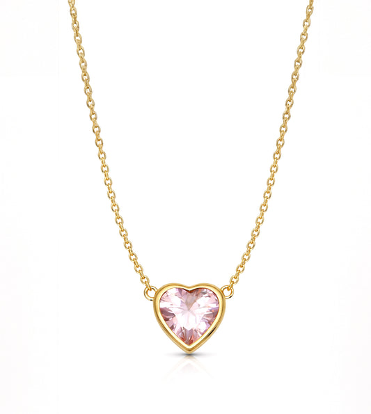 Sweetest Thing Pink Spinel Heart Necklace