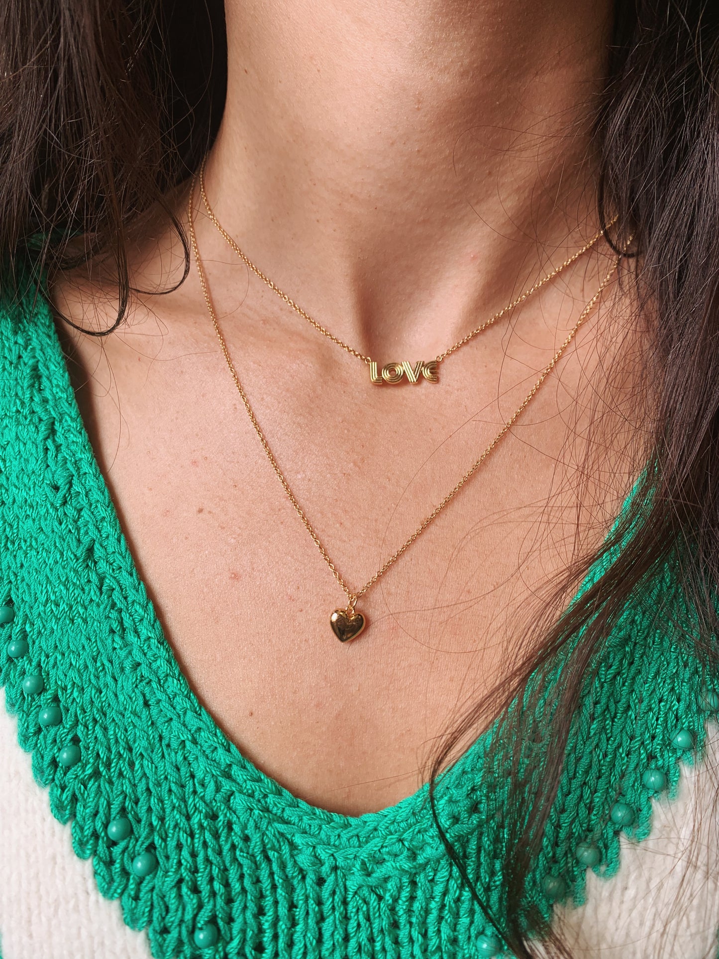 Luv " i love you" Engraved Heart Necklace