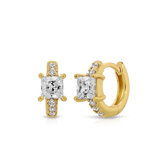 Elizabeth - Simulated Diamond Huggie Hoops