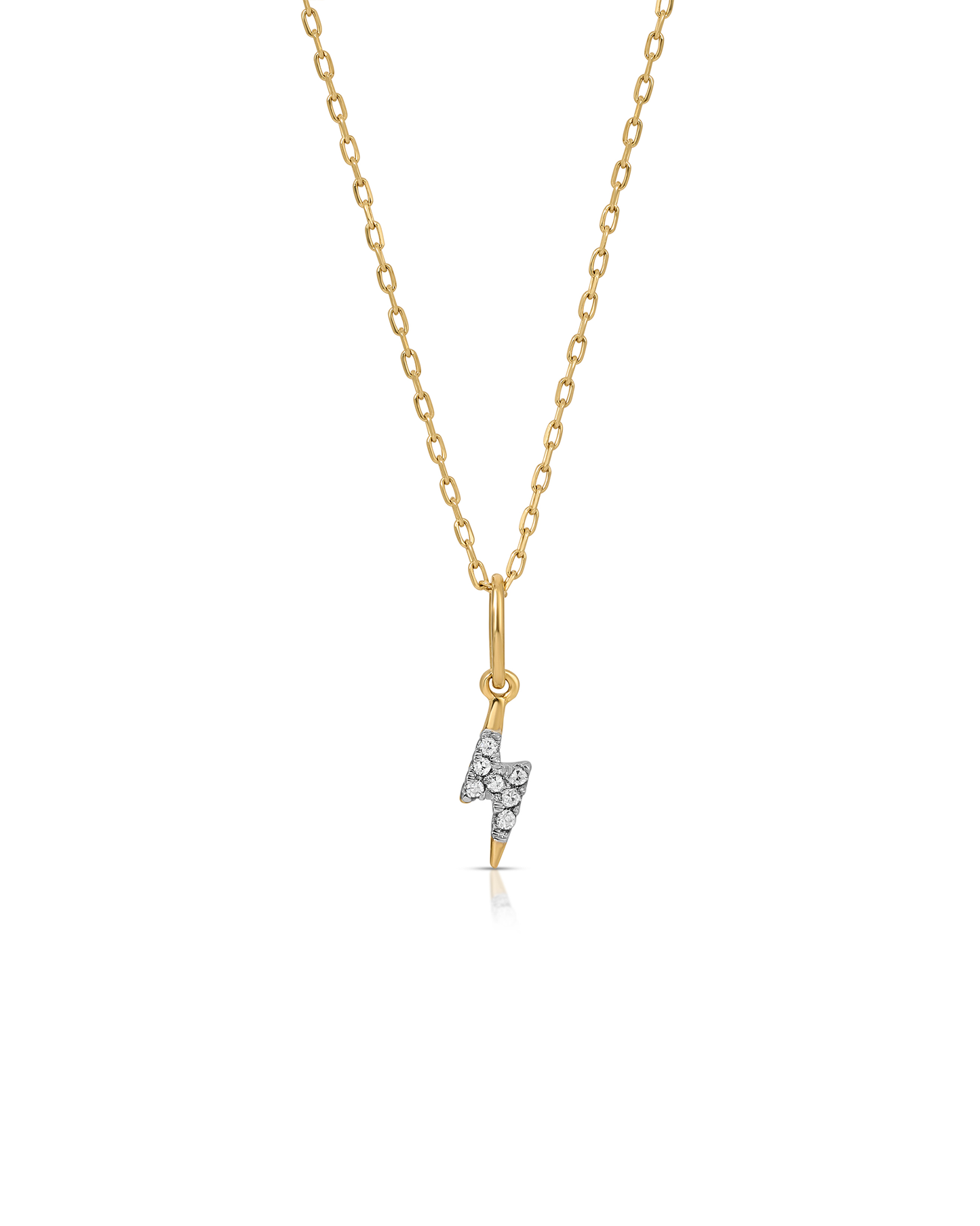 Infamous 14k Gold Natural Diamond Bolt Necklace