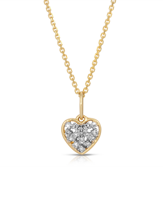 Lover 14k Gold Natural Diamond Heart Necklace