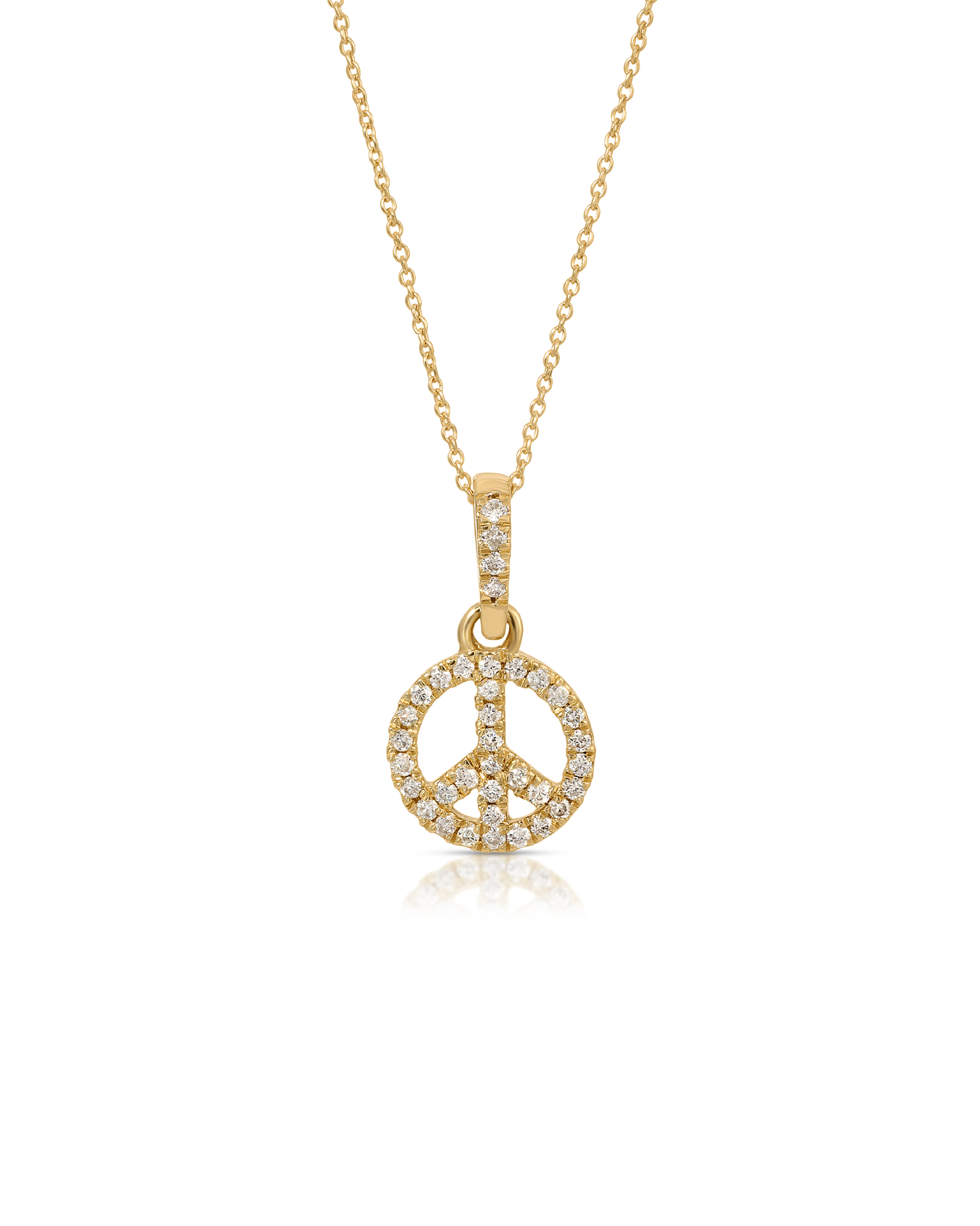 Peace & Love 14k Diamond Peace Sign Necklace