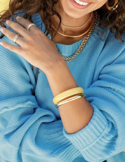 Elodie Limoncello Yellow Jade Bangle