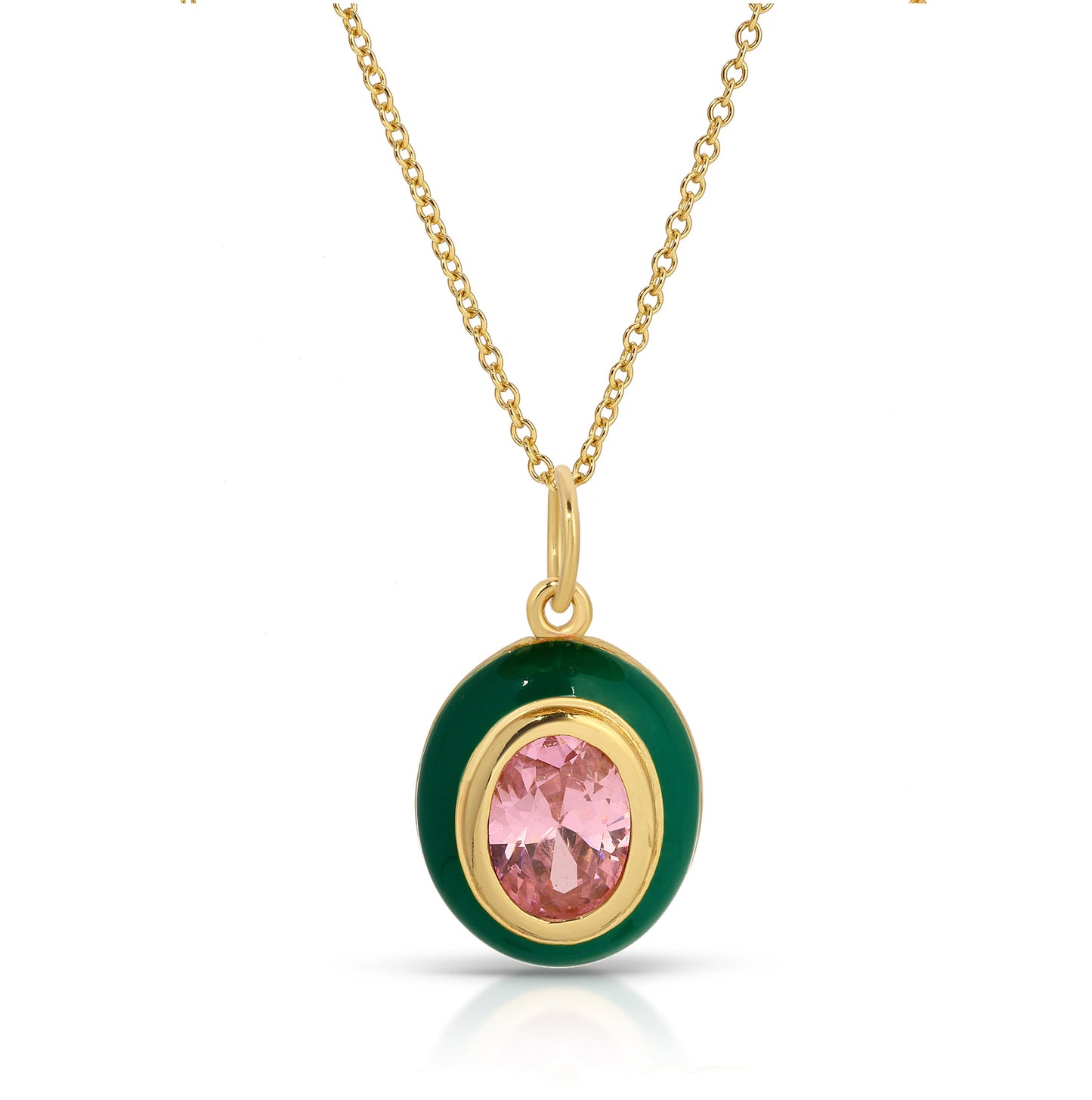 Adorn Pink Spinel Oval Necklace