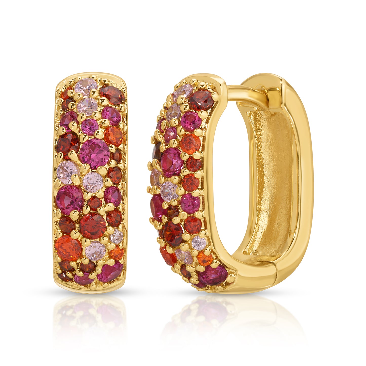 Amber Mosaic Pave Chain Link Hoop