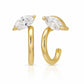 Blaire Gold Marquise Illusion Huggie Earrings