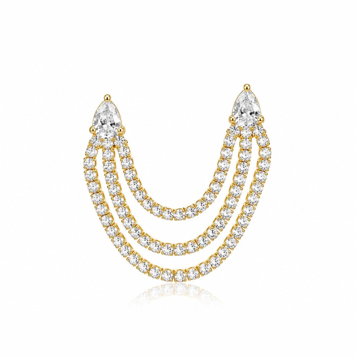 Blake Double Stud White Topaz Link Earring