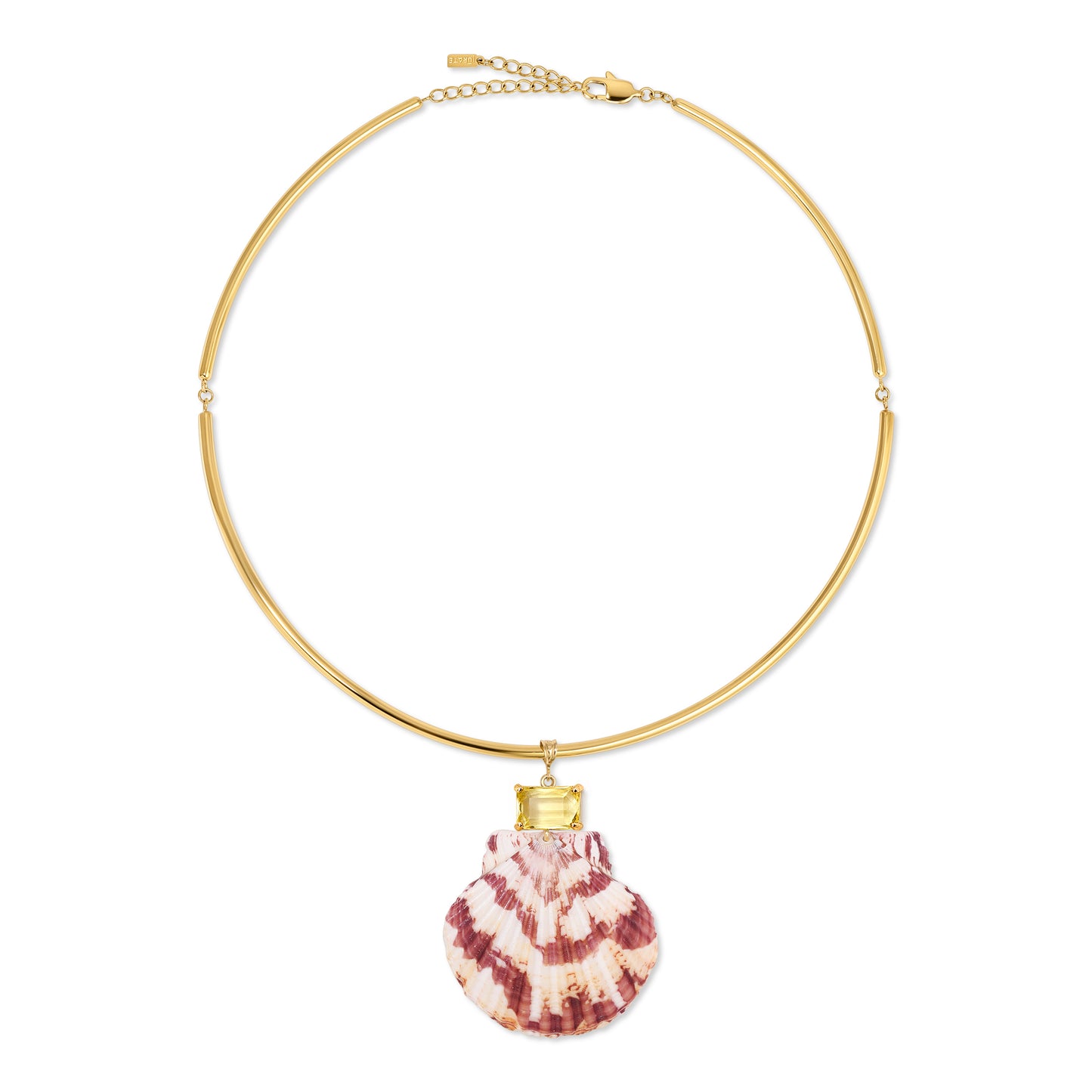 Cabana Girl Yellow Shell Bar Choker Necklace