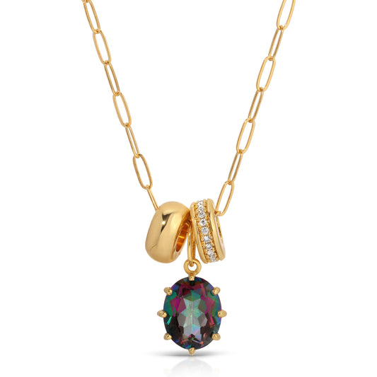 Catching Light Topaz Charm Set Necklace