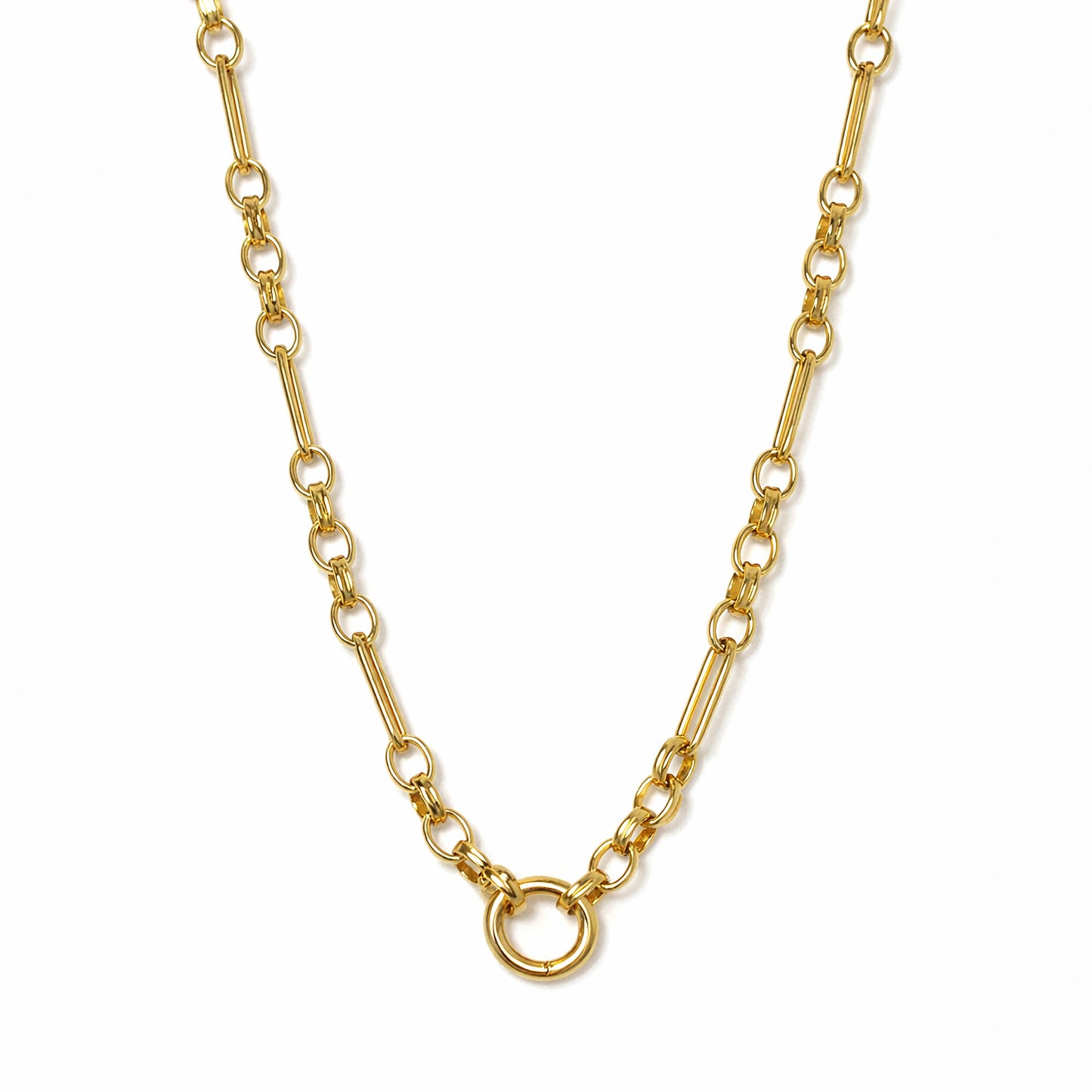 Mixed Link Charm Keeper Necklace