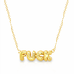 Oh F*ck  Bubble Letter Gold Necklace