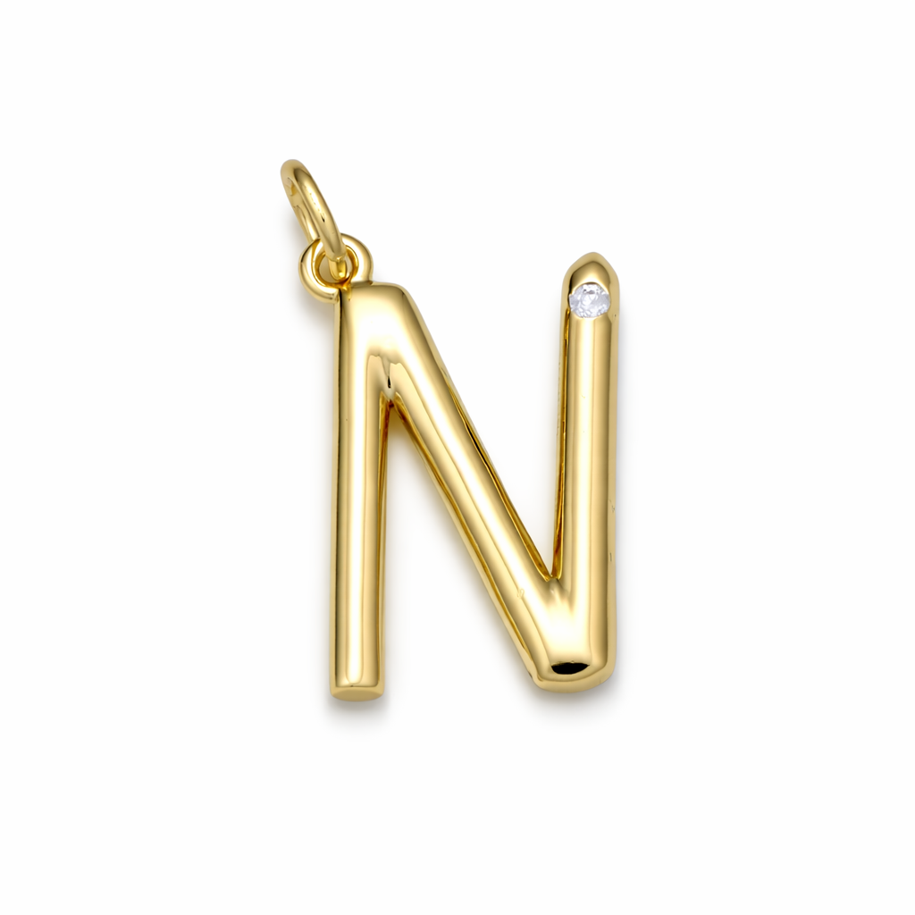 Say my Name Mixed Stone Initial Bead Necklace