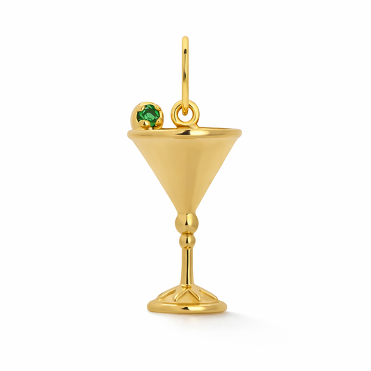 Bottoms Up Martini Glass Charm