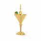 Bottoms Up Martini Glass Charm