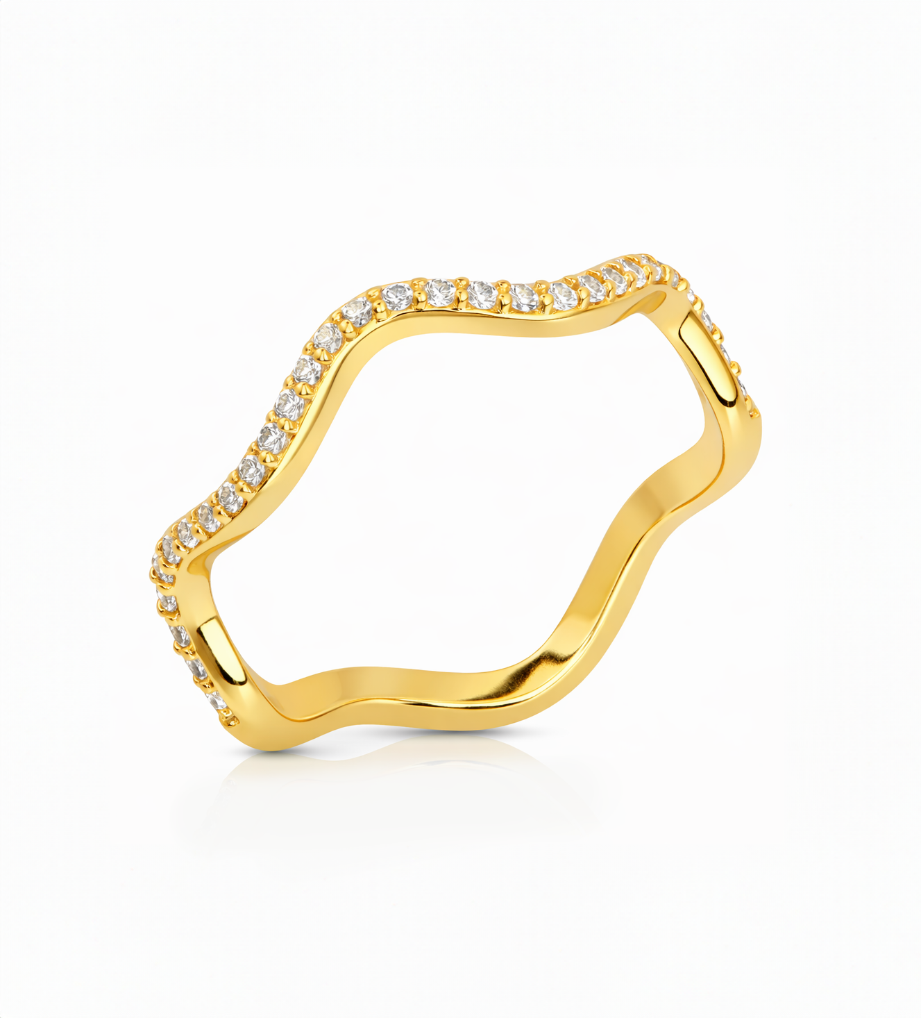 Bel Air Wave Pave Simulated Diamond Ring