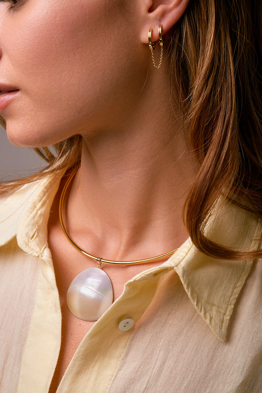 Ciao Bella Mother of Pearl Bar Choker Necklace