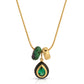 Dazzle Emerald Gem Charm Set Necklace