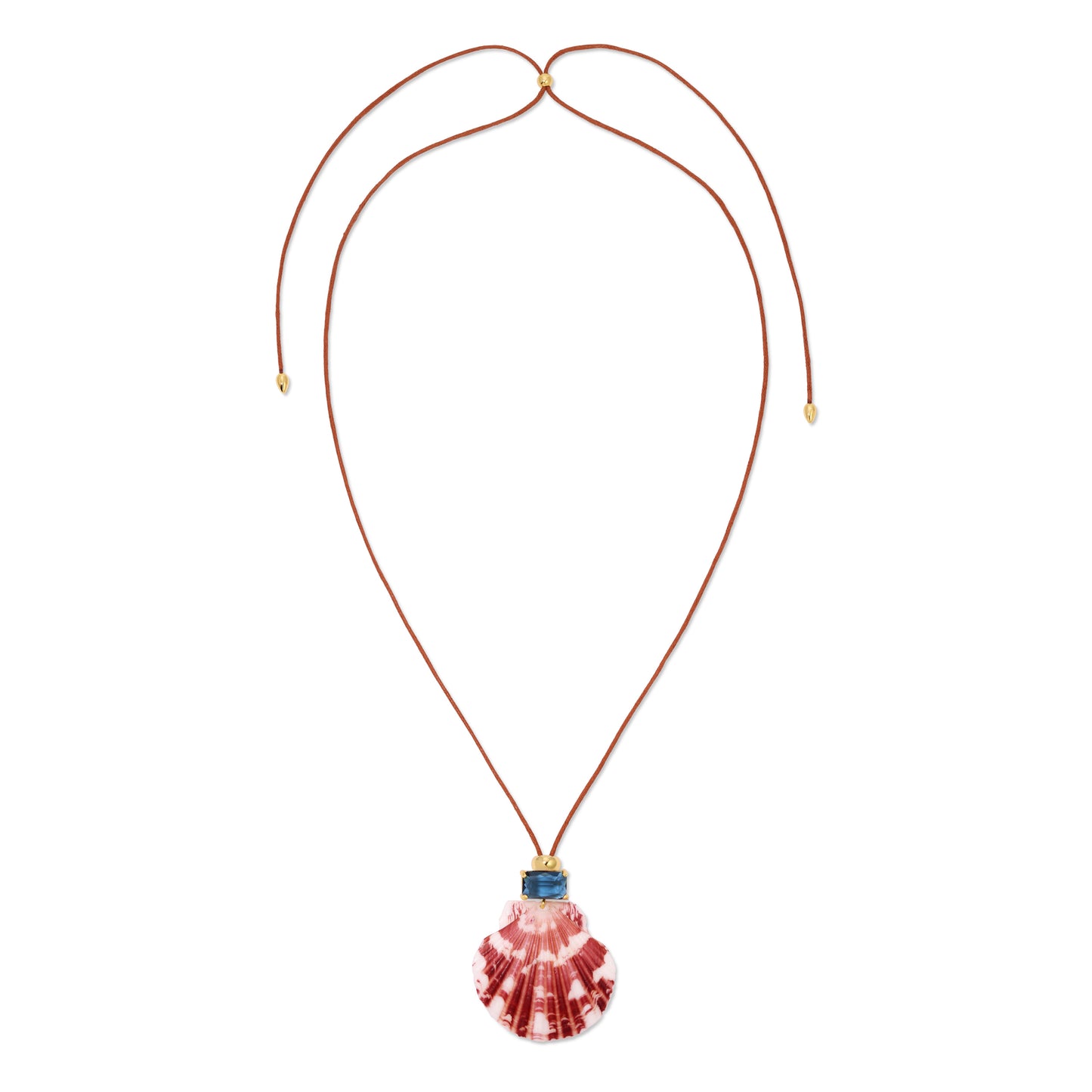 Dolce Mare Teal Shell Cord Necklace