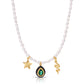 Emerald Energy Pearl Charm Necklace