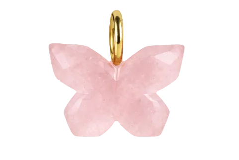 Free Spirit Rose Quartz Butterfly Charm