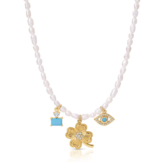 Good Karma Pearl Charm Necklace