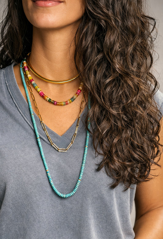 Iris Mixed Stone Beaded Necklace